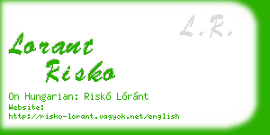 lorant risko business card